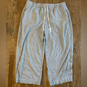 Lane Bryant Blue and White Striped Linen pants
